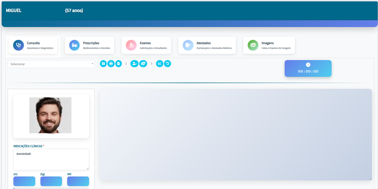 Tela de consulta do PrecisionMed